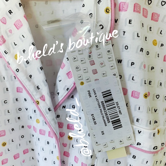 Roller Rabbit x Little Words Project Love & Letters Polo Pajamas Pink Sz XS NWT - Picture 3 of 16